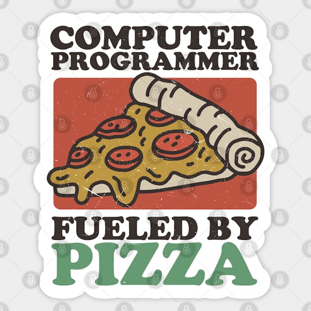 Computer Programmer Fueled By Pizza Sticker by Issho Ni